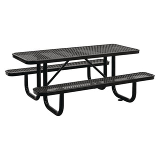 Global Industrial® Expanded Steel Picnic Table, Rectangular, 72 x 62 x 29.5, Black Top, Black Base/Legs (GBE277152BK)