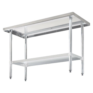 Global Industrial® Work Table with Undershelf, Rectangular, 48 x 24 x 35, Silver Top, Silver Base/Legs (GBE319055)