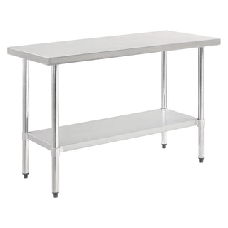 Global Industrial® Work Table with Undershelf, Rectangular, 48 x 24 x 35, Silver Top, Silver Base/Legs (GBE319055)