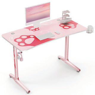 Eureka Ergonomic® Cute Gaming Desk, 47" x 23.63" x 30.13", Pink (EKAGD0100)
