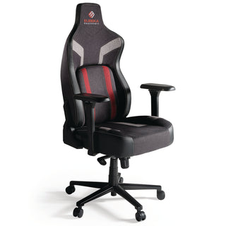 Eureka Ergonomic® Python II Ergonomic Chair, Supports up to 300 lb, 18.88" to 22.83" Seat Height, Black Fabric Seat, Black/Red Fabric Back (EKAGC08R)