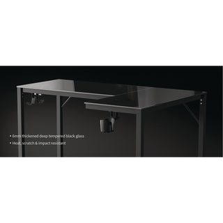 Eureka Ergonomic® RGB LED Lights Glass Gaming Desk, 60" x 40.25" x 30", Black (EKAL60RB)