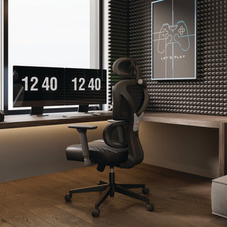 Eureka Ergonomic® Norn Ergonomic Chair, Supports Up to 275 lb, 18.11" to 22.04" Seat Height, Black/Gray Mesh Seat/Back, Black Base (EKAGC06GY)