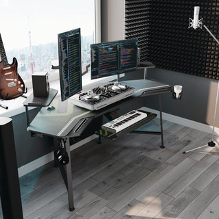 Eureka Ergonomic® Aero Gaming Desk, 72.06" x 23.63" x 38", Black (EKAE70B)