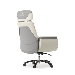 Eureka Ergonomic® Royal Executive Office Chair, Support up to 300 lb, 19.46"-22.26" Seat Height, White PU Leather Seat, White Faux Leather Back (EKAOC003OW)