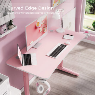 Eureka Ergonomic® Cute Gaming Desk, 47" x 23.63" x 30.13", Pink (EKAGD0100)