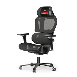 Eureka Ergonomic® Typhon Hybrid Chair, Supports Up to 220 lb, 18.5" to 22.05" Seat Height, Black Mesh Seat, Black/Red Mesh Back, Black Base (EKAGC05R)