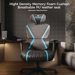 Eureka Ergonomic® Norn Ergonomic Chair, Supports Up to 275 lb, 18.11" to 22.04" Seat Height, Black/Blue Mesh Seat/Back, Black Base (EKAGC06BU)