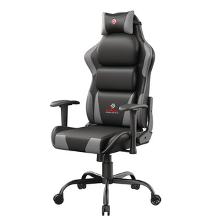 Eureka Ergonomic® Hector Ergonomic Chair, Supports Up to 300 lb, 20.25" - 24.25" Seat Height, Black PU Leather Seat, Black/Gray PU Leather Back (EKAGC07GY)