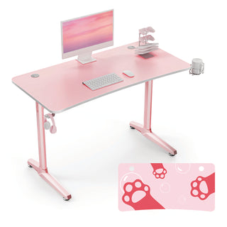Eureka Ergonomic® Cute Gaming Desk, 47" x 23.63" x 30.13", Pink (EKAGD0100)