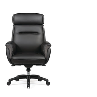 Eureka Ergonomic® Royal Executive Office Chair, Support up to 300 lb, 19.46"-22.26" Seat Height, Black PU Leather Seat, Black Faux Leather Back (EKAOC003B)