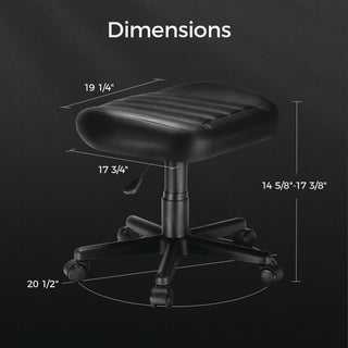 Eureka Ergonomic® Footstool with Wheels, 19.25 x 17.38 x 14.63 to 17.75, Black (EKAAR21B)