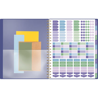 AT-A-GLANCE® Badge Geo Weekly/Monthly Planner, 11 x 9.25, Purple/Gold Cover, 13-Month (Jan to Jan): 2025 to 2026 (AAG1722G905)