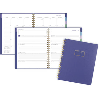 AT-A-GLANCE® Badge Geo Weekly/Monthly Planner, 11 x 9.25, Purple/Gold Cover, 13-Month (Jan to Jan): 2025 to 2026 (AAG1722G905)