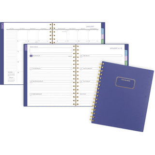 AT-A-GLANCE® Badge Geo Weekly/Monthly Planner, 8.88 x 7.69, Purple/Gold Cover, 13-Month (Jan to Jan): 2025 to 2026 (AAG1722G805)