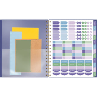 AT-A-GLANCE® Badge Geo Weekly/Monthly Planner, 8.88 x 7.69, Purple/Gold Cover, 13-Month (Jan to Jan): 2025 to 2026 (AAG1722G805)