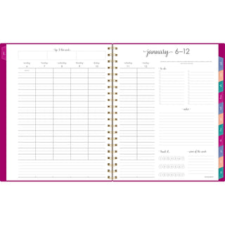 AT-A-GLANCE® Harmony Weekly/Monthly Poly Planner, Weekly: Vertical Format, 11 x 9.38, Purple/Gold Cover, 13-Month (Jan to Jan): 2025-2026 (AAG109990556)