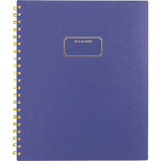 AT-A-GLANCE® Badge Geo Weekly/Monthly Planner, 11 x 9.25, Purple/Gold Cover, 13-Month (Jan to Jan): 2025 to 2026 (AAG1722G905)