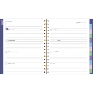 AT-A-GLANCE® Badge Geo Weekly/Monthly Planner, 8.88 x 7.69, Purple/Gold Cover, 13-Month (Jan to Jan): 2025 to 2026 (AAG1722G805)