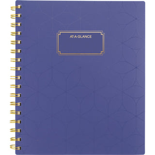AT-A-GLANCE® Badge Geo Weekly/Monthly Planner, 8.88 x 7.69, Purple/Gold Cover, 13-Month (Jan to Jan): 2025 to 2026 (AAG1722G805)