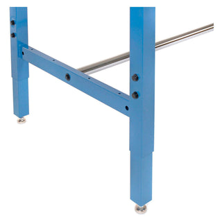 Global Industrial® Adjustable Height Heavy Duty Workbenches, 5,000 lbs, 60 x 30 x 31.63 to 43.63, White/Blue (GBE606976BL)