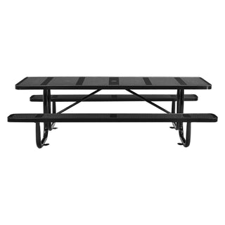 Global Industrial® Perforated Steel Picnic Table, Rectangular, 72 x 62 x 29.5, Black Top, Black Base/Legs (GBE694555BK)