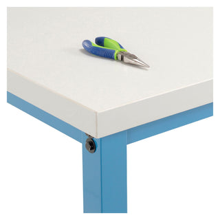 Global Industrial® Adjustable Height Heavy Duty Workbenches, 5,000 lbs, 60 x 30 x 31.63 to 43.63, White/Blue (GBE606976BL)
