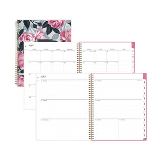 Blue Sky® Roosevelt Pink Academic Weekly/Monthly Planner, Floral Artwork, 11" x 8.5", Pink/Gray Cover, 12-Month (July-June): 2025-2026 (BLS128691)
