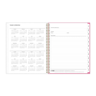 Blue Sky® Roosevelt Pink Academic Weekly/Monthly Planner, Floral Artwork, 11" x 8.5", Pink/Gray Cover, 12-Month (July-June): 2025-2026 (BLS128691)