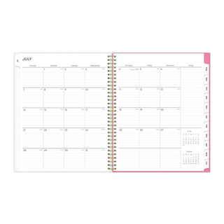 Blue Sky® Roosevelt Pink Academic Weekly/Monthly Planner, Floral Artwork, 11" x 8.5", Pink/Gray Cover, 12-Month (July-June): 2025-2026 (BLS128691)