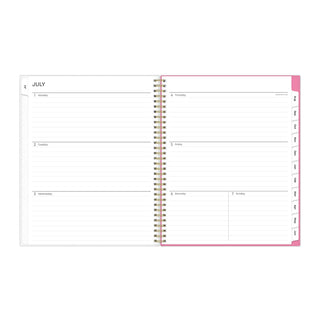 Blue Sky® Roosevelt Pink Academic Weekly/Monthly Planner, Floral Artwork, 11" x 8.5", Pink/Gray Cover, 12-Month (July-June): 2025-2026 (BLS128691)