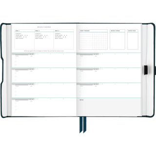 AT-A-GLANCE® Foundation Undated Weekly/Monthly Planner, 8.5" x 6.75", Blue Cover, 12-Month: Undated (AAGFD20020)