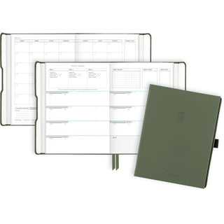 AT-A-GLANCE® Foundation Undated Weekly/Monthly Planner, 8.5" x 6.75", Green Cover, 12-Month: Undated (AAGFD20060)