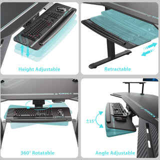 Eureka Ergonomic® Aero Standing Desk, 71.93" x 29.93" x 34.62" to 53.18", Black (EKAES71B)