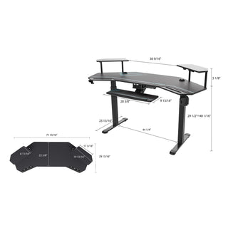 Eureka Ergonomic® Aero Standing Desk, 71.93" x 29.93" x 34.62" to 53.18", Black (EKAES71B)