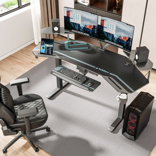 Eureka Ergonomic® Aero Standing Desk, 71.93" x 29.93" x 34.62" to 53.18", Black (EKAES71B)