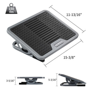 Eureka Ergonomic® Adjustable Ergonomic Footrest, 15.38 x 11.81 x 3.32 to 5.19, Black/Gray (EKADSN03048)