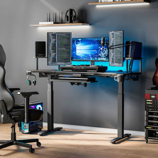 Eureka Ergonomic® Aero Standing Desk, 71.93" x 29.93" x 34.62" to 53.18", Black (EKAES71B)