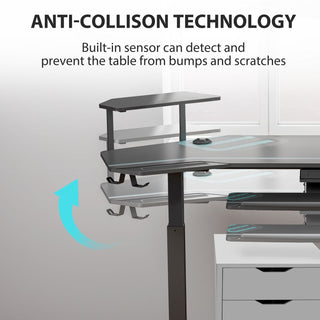 Eureka Ergonomic® Aero Standing Desk, 71.93" x 29.93" x 34.62" to 53.18", Black (EKAES71B)