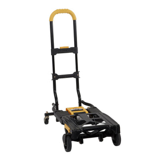 Cosco® 2-in-1 Folding Hand Truck, 300 lb Capacity, 17" x 30.5" x 33.5", Black/Yellow (CSC12225YGB1E)