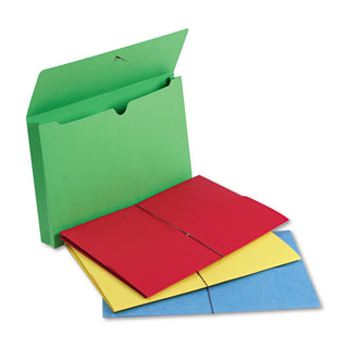 Smead™ Expanding Wallet w/ Elastic Cord, 2" Expansion, 1 Section, Legal Size, Assorted, 50/Box (SMD77271)