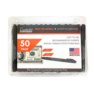 Dri-Mark® Counterfeit Bill Detector Marker Pen, 3 x 7.25 x 0.6, Black, 50/Pack (DRICFD50PK)