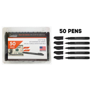 Dri-Mark® Counterfeit Bill Detector Marker Pen, 3 x 7.25 x 0.6, Black, 50/Pack (DRICFD50PK)