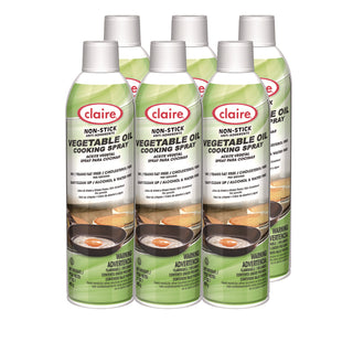 Claire® Vegetable Oil Cooking Spray, 17 oz Aerosol Spray Can, 6/Carton (CGC829)