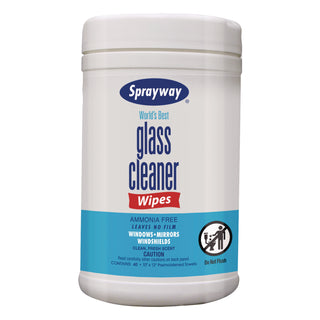 Sprayway® Glass Cleaner Wipes, 1-Ply, 10 x 12, White, 6/Carton (CGC933)