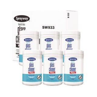 Sprayway® Glass Cleaner Wipes, 1-Ply, 10 x 12, White, 6/Carton (CGC933)