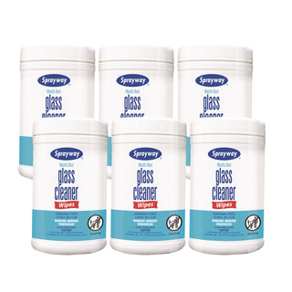 Sprayway® Glass Cleaner Wipes, 1-Ply, 10 x 12, White, 6/Carton (CGC933)