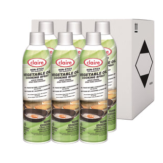 Claire® Vegetable Oil Cooking Spray, 17 oz Aerosol Spray Can, 6/Carton (CGC829)