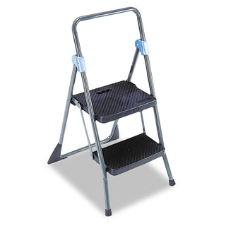 Cosco® Commercial 2-Step Folding Stool, 300 lb Capacity, 20.5w x 24.75d x 39.5h, Gray (CSC11829GGB)