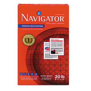 Navigator® Premium Multipurpose Copy Paper, 97 Bright, 20lb, 8.5 x 14, White, 500 Sheets/Ream, 10 Reams/Carton (SNANMP1420)
